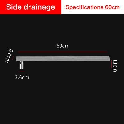 DN50 60*6.8cm Thickened Solid Striped 304 Stainless Steel Floor Drain Shower Room Long Strip Large Displacement Odor Proof Floor Drain