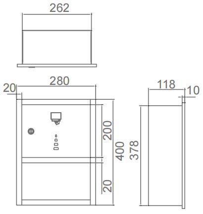 304 Stainless Steel Recessed Hand Towel Dispenser for Commercial Bathroom Area