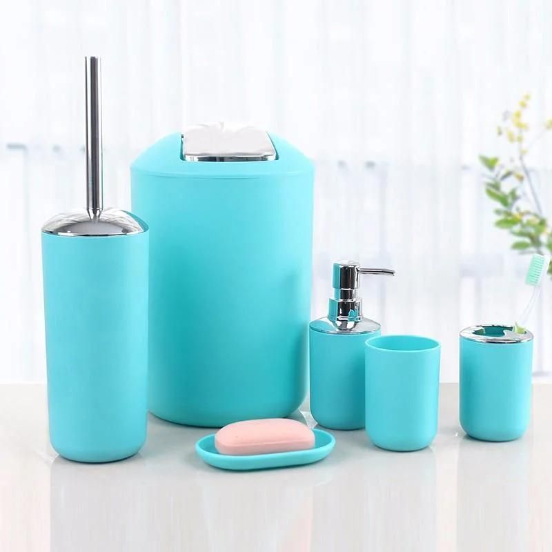 6-Piece Plastic Bathroom Sets for Bathroom Use