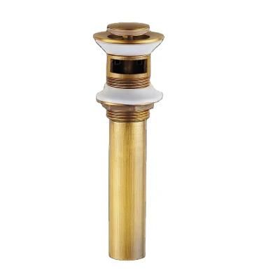 Antique Brass Strainer Basin Wire Press Pop up Strainer with Overflow