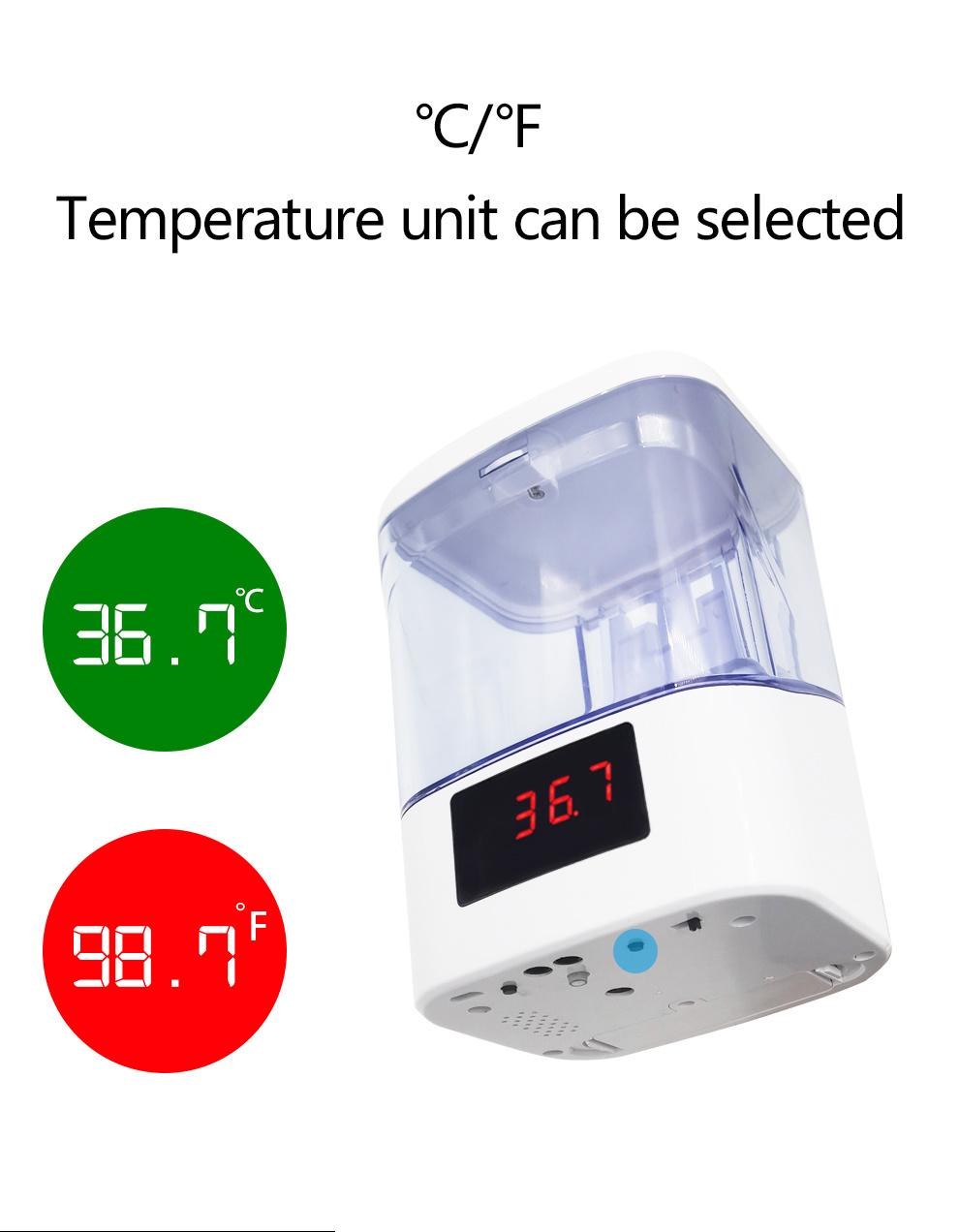 700ml K9 PRO Touchless Wall Mounted Thermometer Automatic Liquid Gel Soap Dispenser