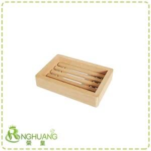 Natural Bamboo Bathroom Accessories Wooden Bathroom Shower Soap Dish for Slide Bar 016
