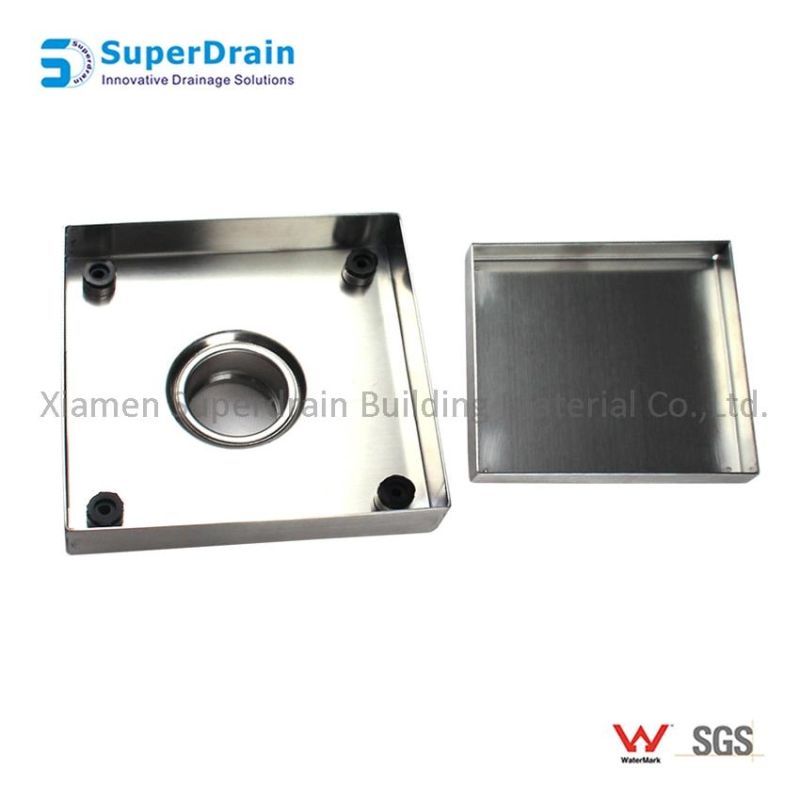 Anti-Odor Tile Insert Invisible Square Grate Stainless Steel Shower Drain