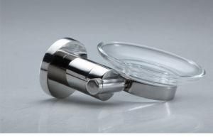 Bathroom SUS304 Stainless Steel Hardware Set in Wall Mounted Base Single Clear Frosted Glass Soap Box Dishes Plate Basket Holder