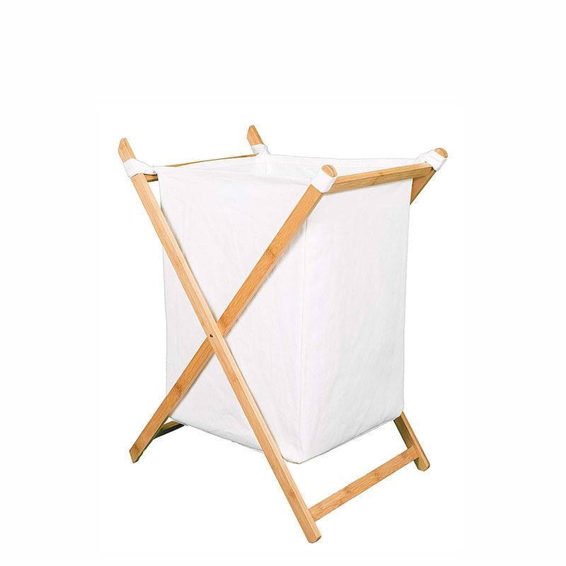Machine Washable Cotton Canvas Liner Natural Bamboo Hamper