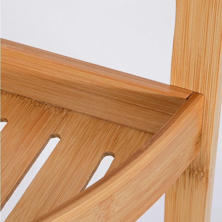 Multi-Used Space Saving Bathroom Storage Shelf 4-Tier Corner Rack Shelf Bamboo Corner Storage Holder Rack