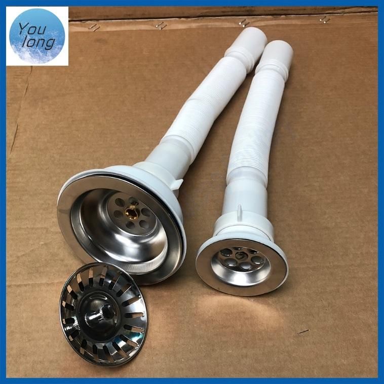 White PP Plastic Water Drain Pipe Sink Drain Hose Waste for Kitchen Lavatory Waste Sink Bottle Trap