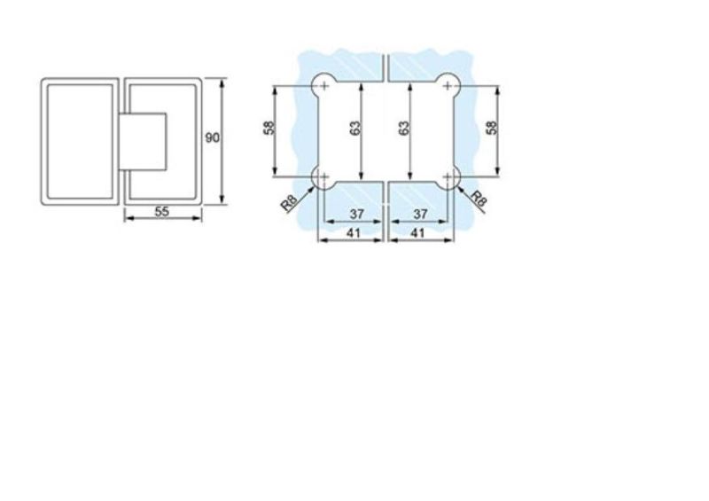 Bathroom Hardware 180 Degree Glass Door Hinge for Shower Room