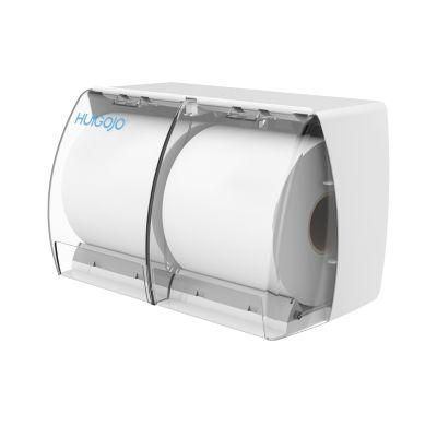 Hotel Use Wall-Mounted Durable Double Roll Tiolet Tissue Box ABS Manual Paper Dispenser