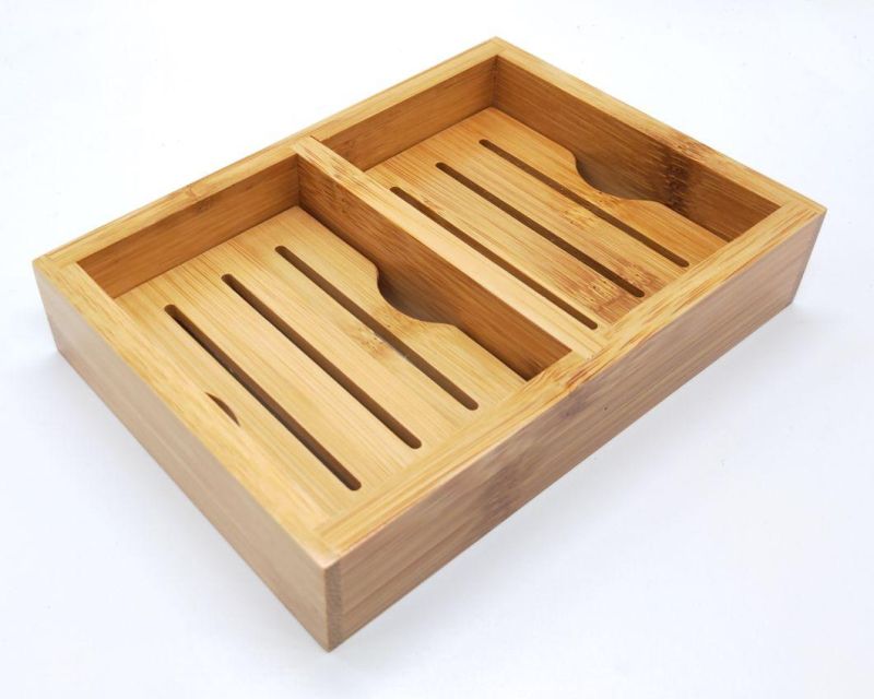 Wooden Bamboo Soap Dish for 2 & 3 Soaps