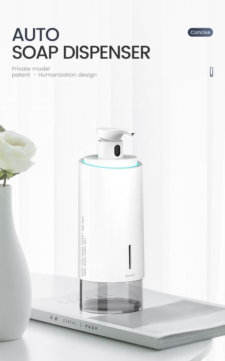 Saige New Arrival 250ml USB Rechargeable Bathroom Automatic Soap Dispenser Sensor