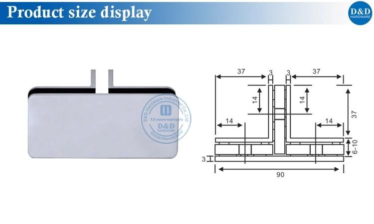 Stainless Steel Hardware Accessories Glass Clip for Shopping Malls