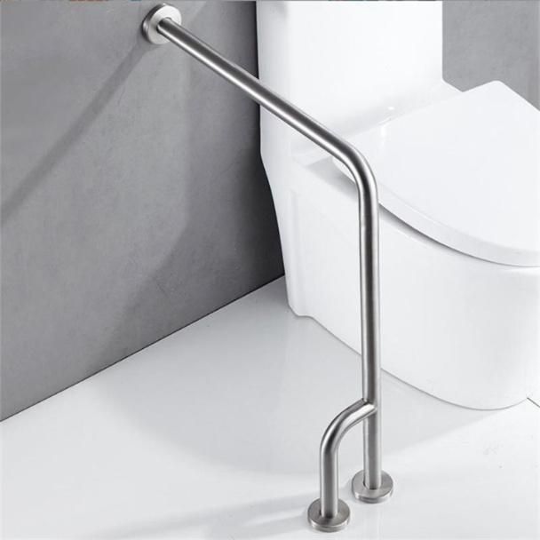 Stainless Steel 304 L Shape to Floor Toilet Grab Bar