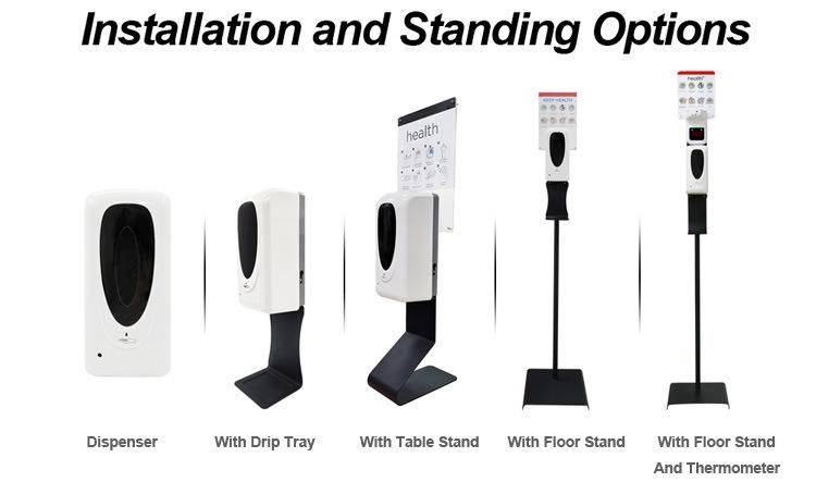 Customize Logo Electric Infrared Sensor Touchless Alcohol Gel Floor Stand Automatic Hand Sanitizer Dispenser