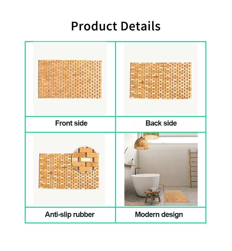 Non-Slip Rectangular Folding Bathroom Floor Mat