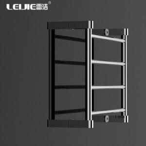 Leijie Stainless Steel Electric Towel Warmer Rack Black and Polished for Bathroom