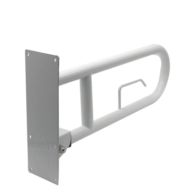 Disabled Toilet Powder Coating White Fold Handrails with Hook