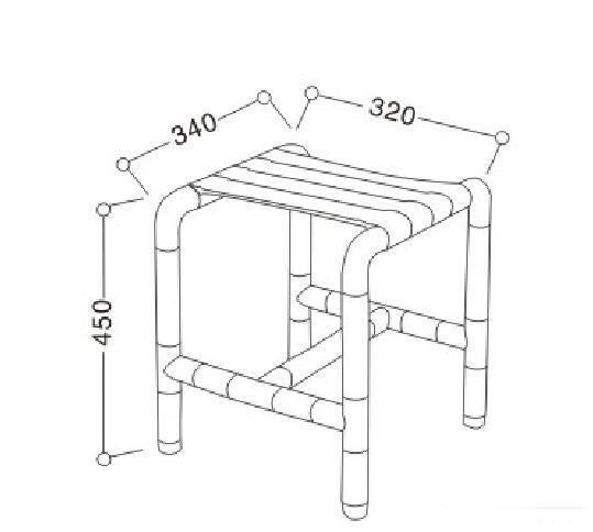 Lw-Bc-F Nylon+Stainless Steel Bathroom Chair