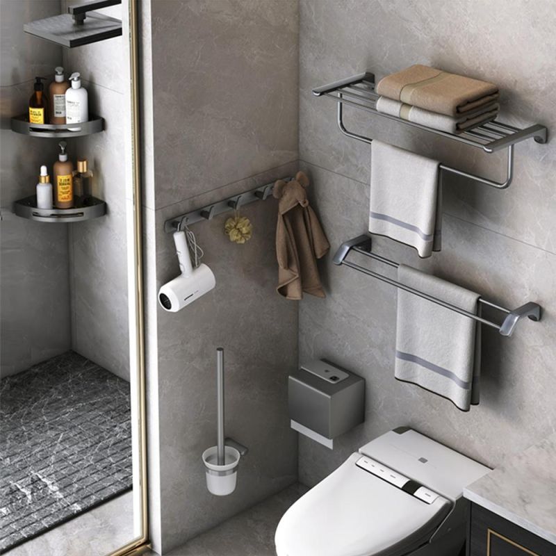 High Quality Stainless Steel T Series Bathroom Shelf Fitting 6 Pieces Accessories Set