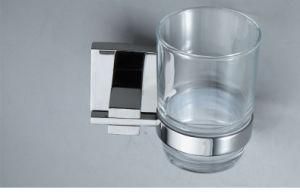 Matt Modern Wall Mounted Bathroom Accessories Home Decoration Chrome Frosted Glass Tumbler Holder