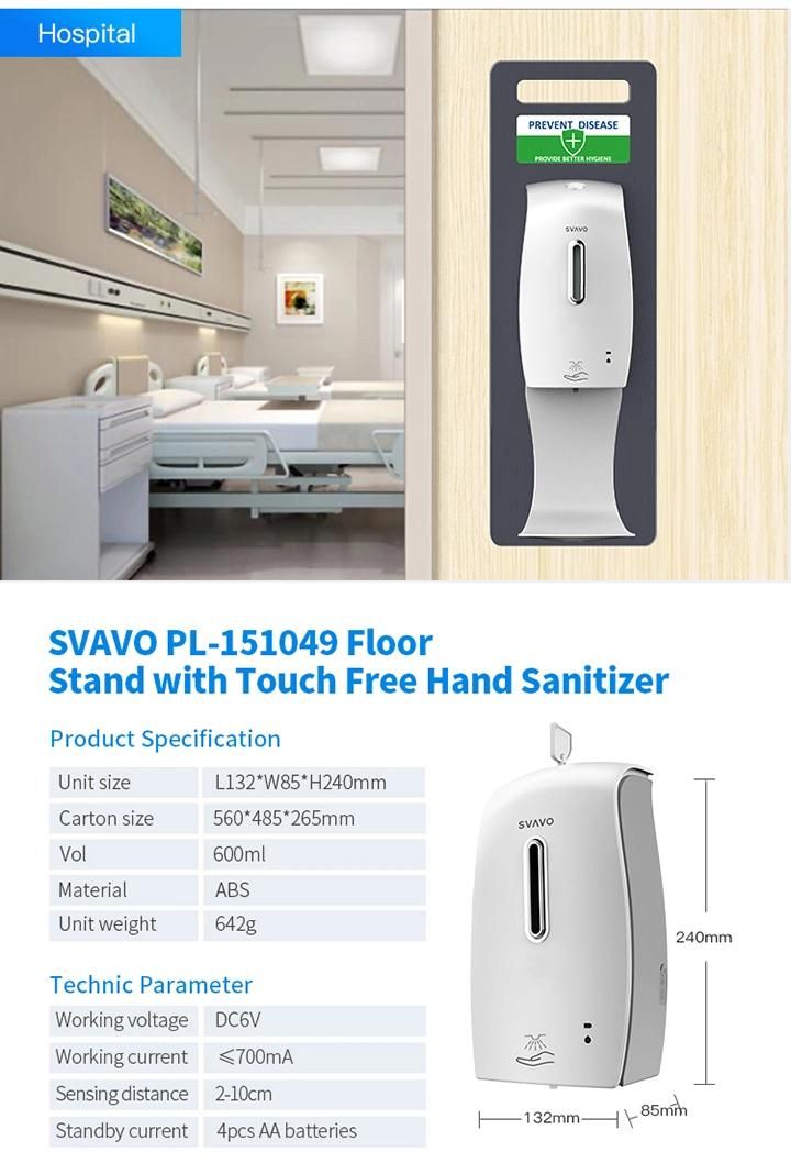 Refillable Alcohol Spray Soap Dispenser with Floor Stand Pl-151049sf-B