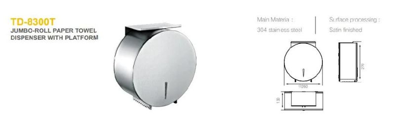 Td-8300t Bathroom Accessories Jumbo-Roll Paper Towel Dispenser with Platform