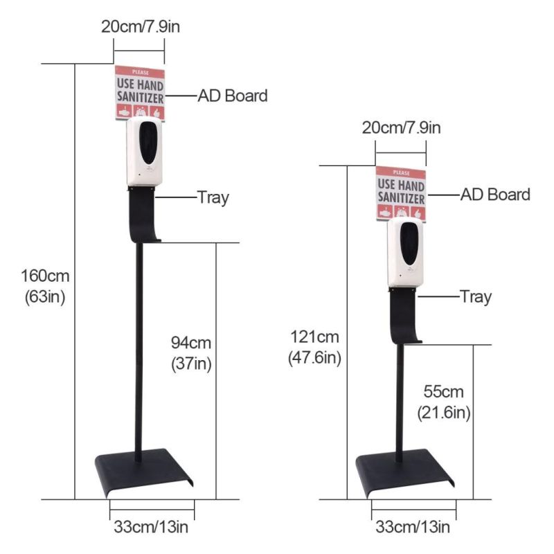 Floor Standing Bracket for Electric Hand Free Automatic Hand Sanitizer Gel Liquid Foam Soap Dispenser