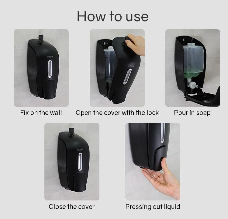 Fashionable Design 800ml Wall Mounted Manual Soap Dispenser for Kitchen