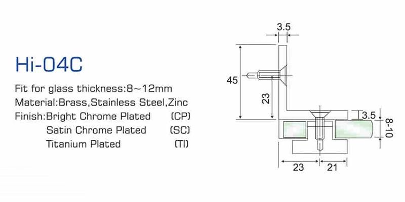 Hi-04c to Wall Shower Glass Clip for Frameless Bathroom