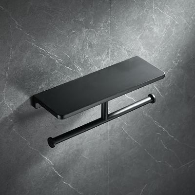 Bathroom Fitting Paper Matt Black Paper Shelf Wall Mounted Paper Holder (NC6588-MB)