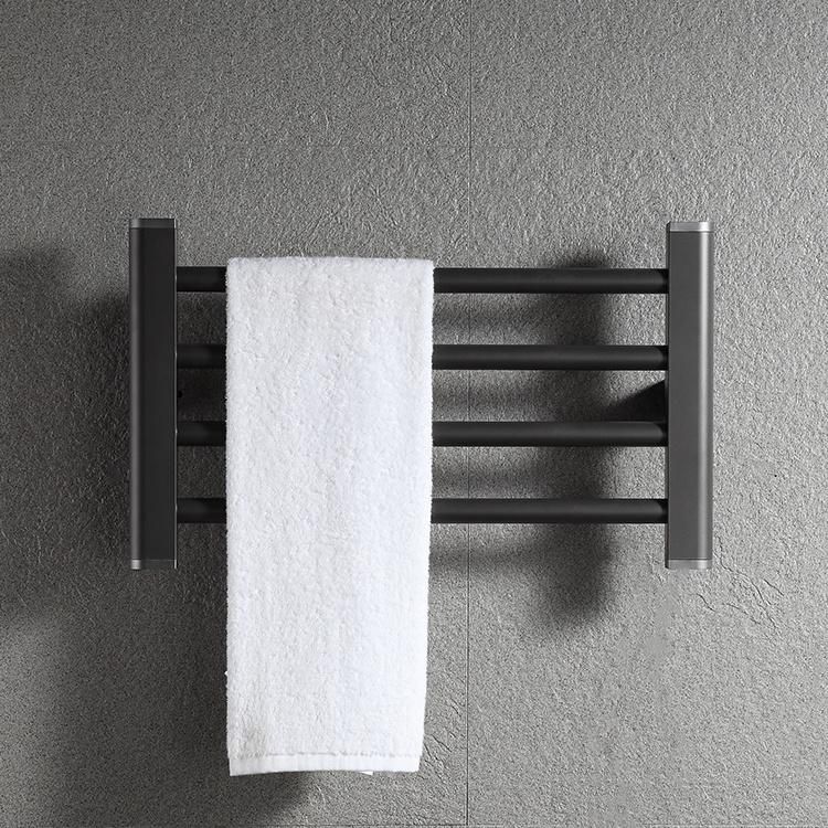 Kaiiy High Quality Bathroom Accessories Black Intelligent Constant Temperature Electric Heated Towel Rack