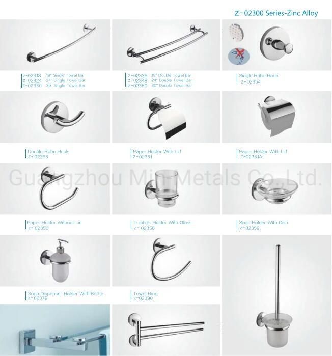 Zinc Economic Bathroom Acceossories Set (3M sticker) Z-02300