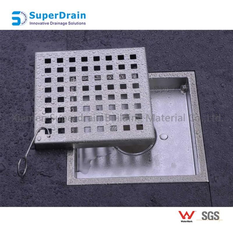 SUS 304 Shower Drain with Square Hole Pattern