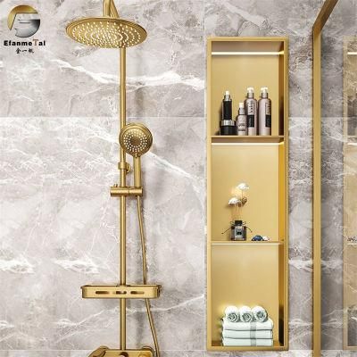 Ve328 Factory Supply PVD Coated Ti Gold Stainless Steel Wall Mounted Shower Niche