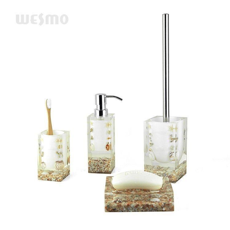 Seashell Inserts Polyresin Bathroom/Bath Accessory Set