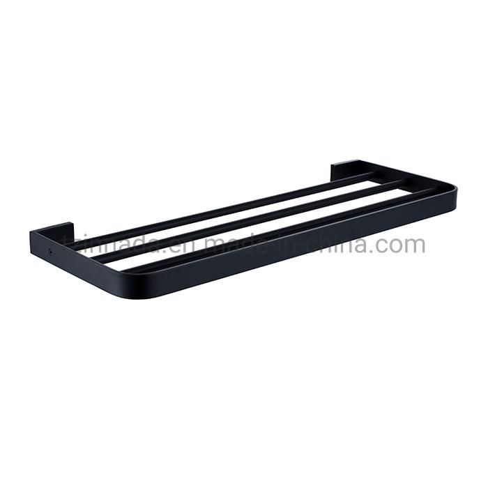 Newest SUS304 Wall Mounted Toilet Bathroom Shelf Matt Black Single Bathroom Rack (NC4012-MB)