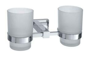 Zinc Alloy / Brass Chrome Wall Mounted Double Tumbler Holder