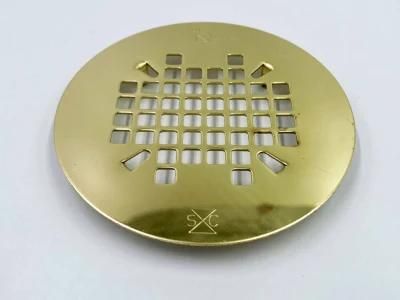 Golden Imitation Plating Shower Drain Cover Square Strainer