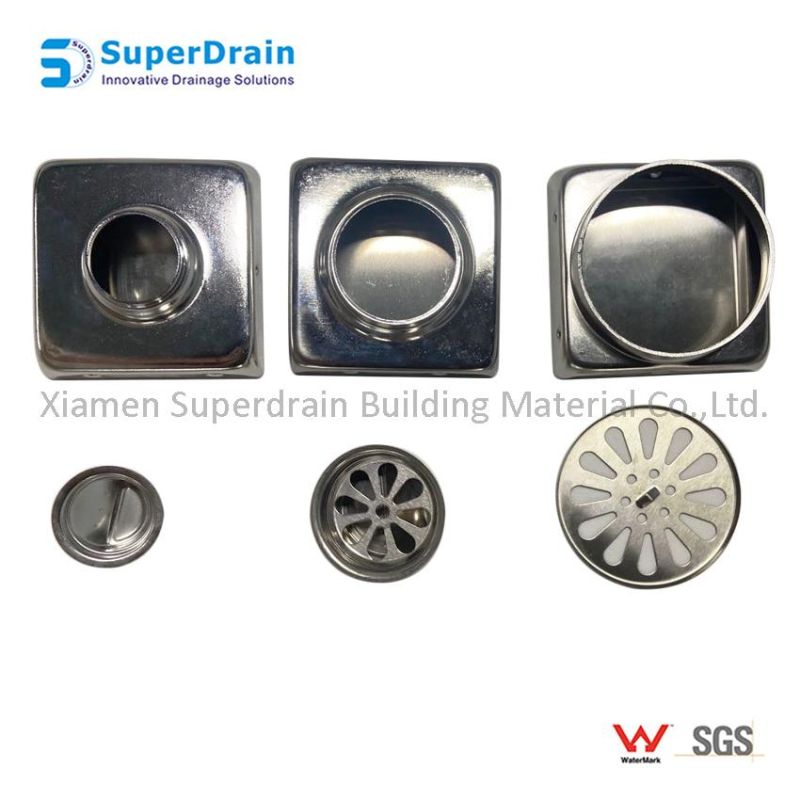 Dual-Use SUS 304 Square Floor Drain with SGS Report