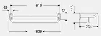 Bathroom Accessories Xt-6108X610mm Stainless Steel Bathroom Sets Towel Rack with Bar