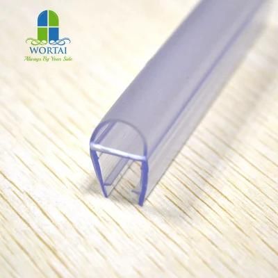 Shower Door Seal Anti-Aging PVC Rubber Waterproof Glass Edge Strip for Fan-Shaped Glass Door