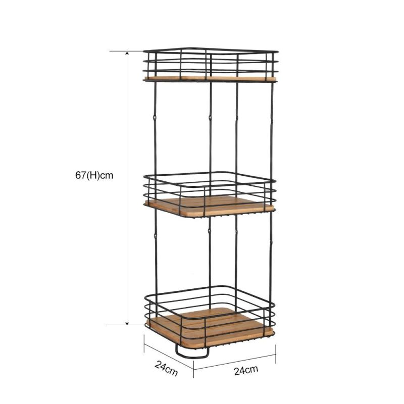 Factory Direct Sale Shower Caddy Organizer Rack Corner Storage Shelf Bathroom Bamboo