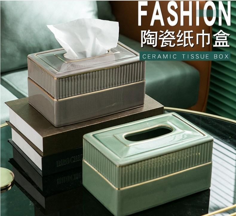 Noble and Elegant Ceramic Tissue Box High Grade Ceramic Tissue Box Home Furnishings Fashion Storage Box