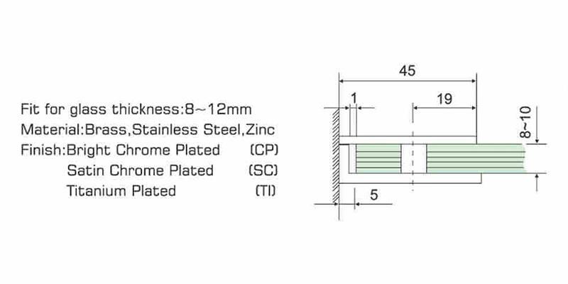 Hi-801 Superior Quality Shower Door Glass to Wall Clamp Clips