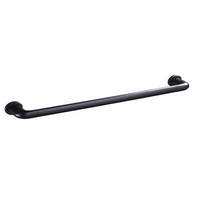 Fashion Design Bathroom Accessories Brass Matt Black Single Towel Bar (NC6582-MB)