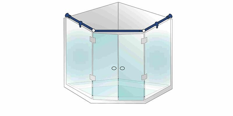 Hi-914A Frameless Glass Panel Stabilizer for 19/22/25mm Round Pipe