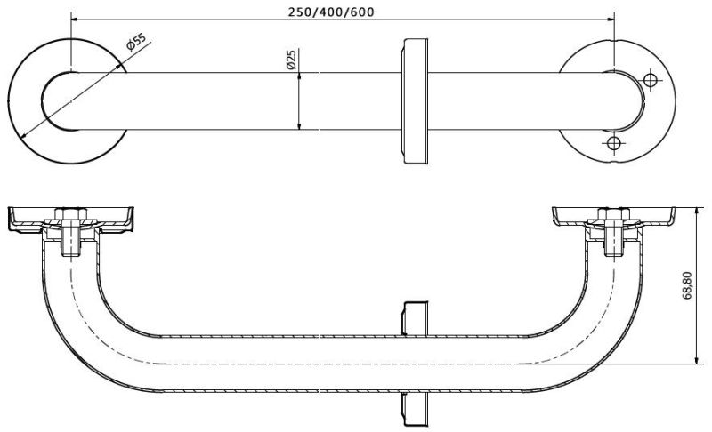 304 Stainless Steel Grab Bar with Polishing Finishing