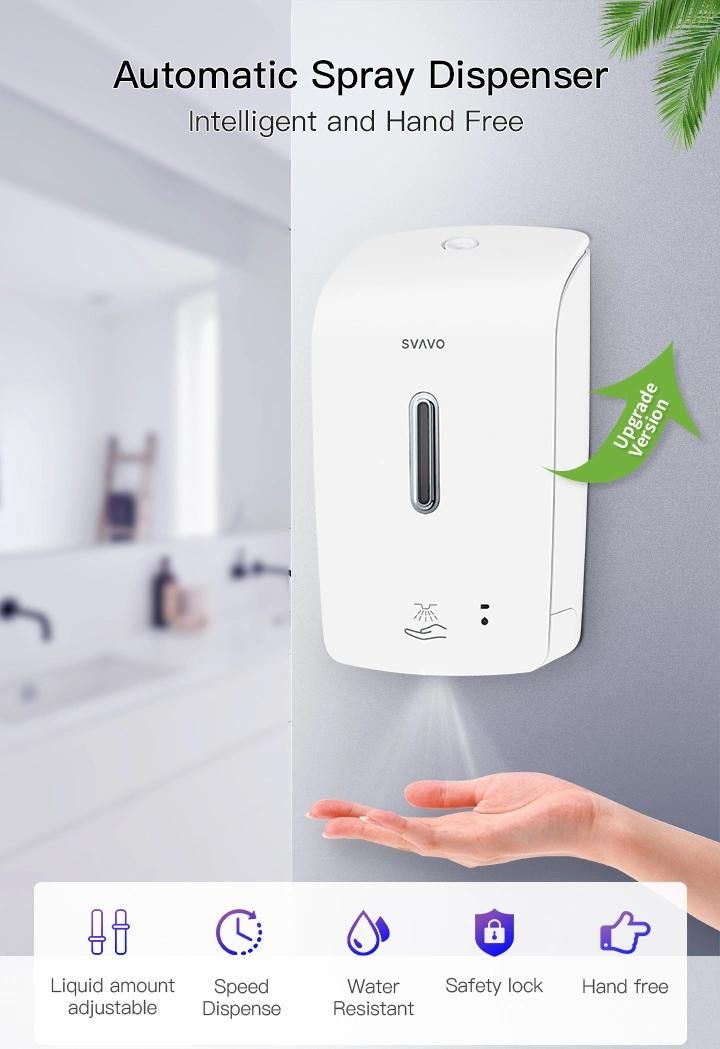 1200ml Touchless Hand Sanitizer Dispenser with Spray for Office/Bathroom/Household/Hotel