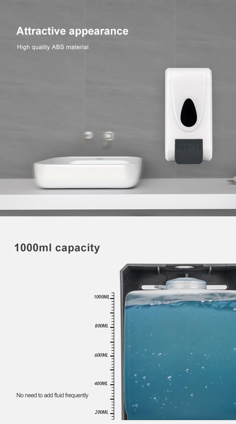 Saige 1000ml Wall Mounted ABS Plastic Manual Soap Dispenser Liquid Dispenser