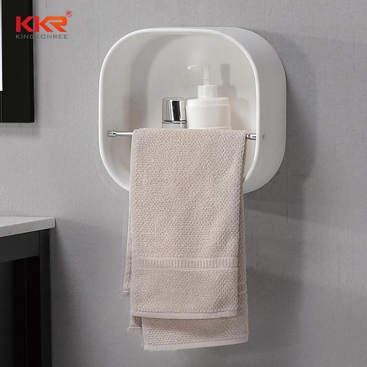 Kkr Bathroom Floating Shelves Wall Mounted Storage Shelf with Towel Holder for Bathroom Niche